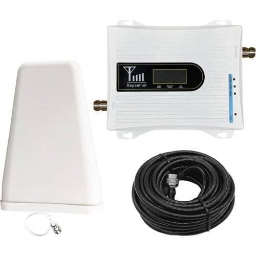20A-GDW 2G 3G 4G Triple Band Cell Phone Signal Booster 900/1800/2100MHz Mobile Cellular Signal Repeater Antenna Set