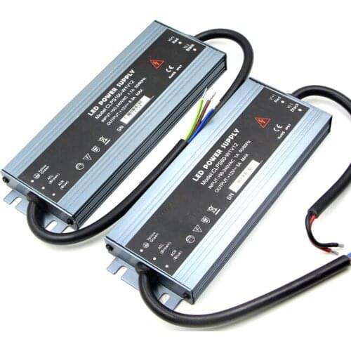 Ultra thin Waterproof IP67 LED Driver 12V AC/DC 45W 60W 100W 120W 150W to 100-240V 200w to 220V Converter Adapter Power Supply