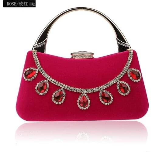 Diamond Evening Bags Red Crystal Clutch Bag Women Bag purses and handbags wedding wallets purple bolsa clutches WY160