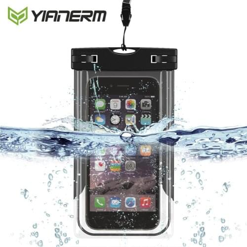 Yianerm Swimming Waterproof Phone Bag Case Touch Screen Clear Cover For iPhone 6s/7/8/Plus,Samsung,Huawei Smaller than 5.5