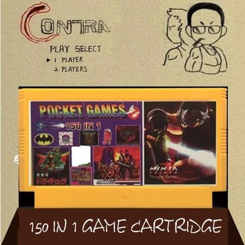 Top quality 8 bit Game Cartridge 150 in 1 Classic Games Collection 60 Pins Game Card for Video Game Console Memory Card