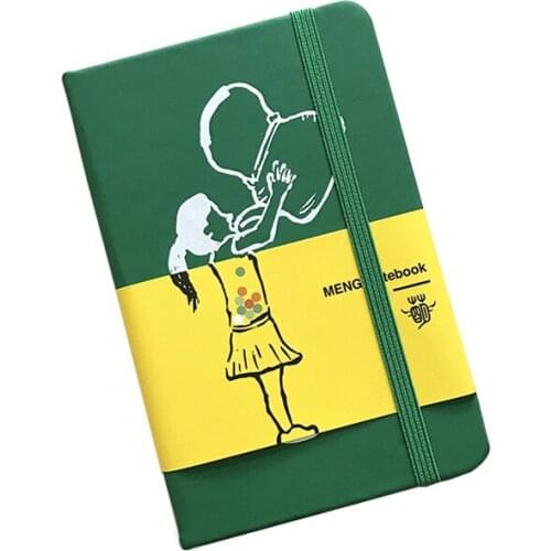 A6 Hard Cover Notebook Vintage Small Pocket Plain Blank Squared Grid Journal