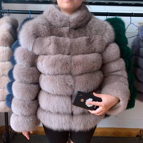 2020 Europe Fashion Women Winter Thick Warm Real Genuine Fox Fur Coat Lady Luxurious Fox Fur Jacket Brand Real Fox Fur Overcoats