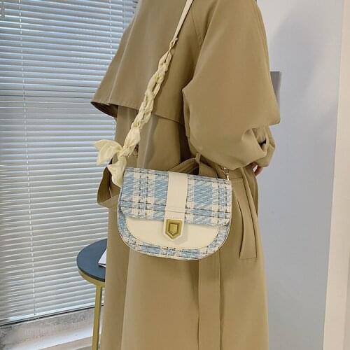 Women bags 2021 new fashion woolen cloth shoulder messenger bag saddle bag designer bag fashion tote bag