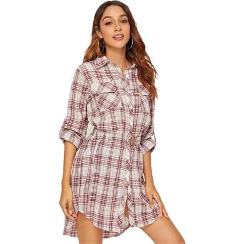 Women Dress Autumn 2021 Full Sleeve Striped Color Casual Winter Shirt Dresses Streetwear Cotton Linen Female Vestido Chic C2859