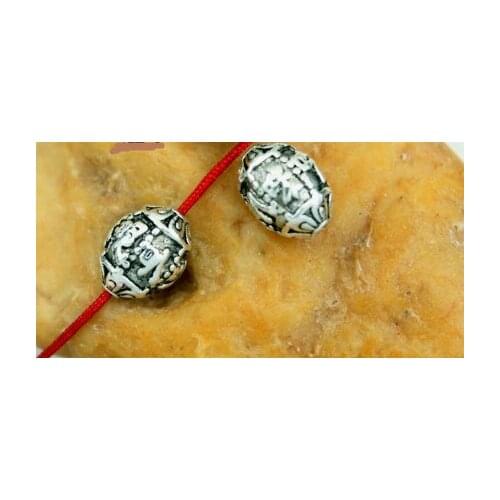 10pcs/lot Tibetan Silver Oval six-character beads Loose Bead Spacer Beads Connectors for DIY Jewelry Making bracelet df4s