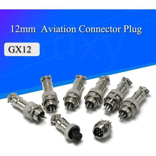 10Set GX12 2/3/4/5/6 Pin 12mm Aviation Plug Male + Female Socket Connector Screw Thread Mayitr Electrical Supplies 300V 5A
