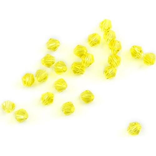 1440pcs Pujiang Glass Beads Manufacturer 3mm/4mm Lemon/ Lt. green/ Coating Blue Color Bicone Crystal Beads for Jewelry
