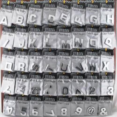 400pcs/Lot Wholesale Car Alphabet Stickers DIY Letter Figure 3d Plastic Emblems Decal Car Body Stickers Styling