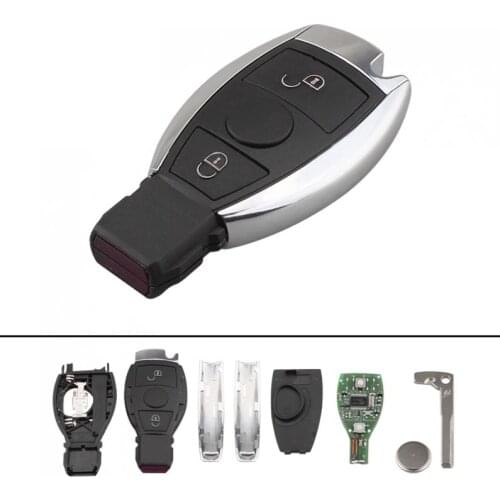 434MHz 2 Buttons Keyless Uncut Flip Remote Key Fob with NEC&BGA Key Shell Replacement Case Fit for Mercedes BENZ 2000