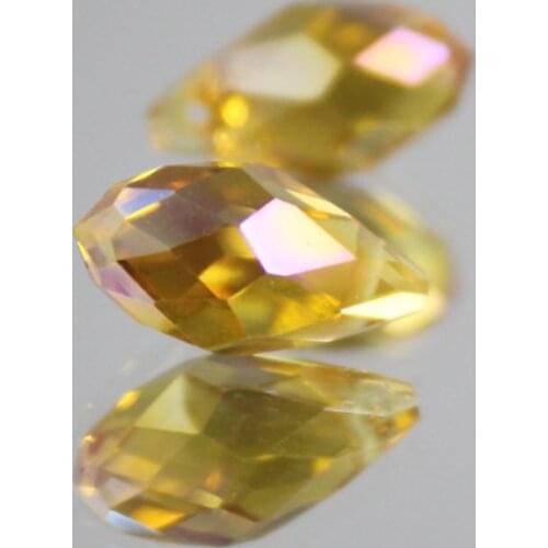 50pcs 6x12MM Clear Oval Faceted Czech Crystal Beads With Hole Briolette Teardrop Glass Beads For Jewelry Making DIY