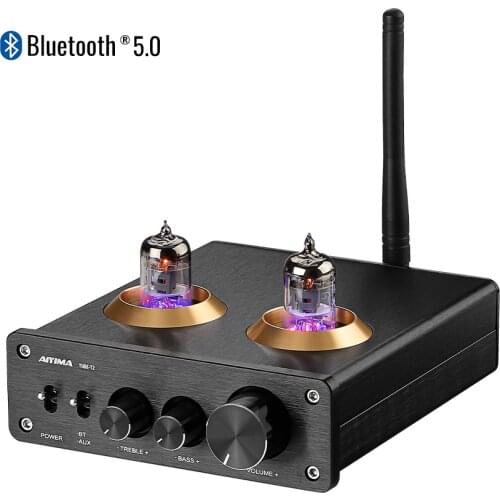 AIYIMA Bluetooth 5.0 HiFi 6J1 Vacuum Tube Preamp Amplifier Stereo Preamplifier With Treble Bass Control For Home Sound Theater