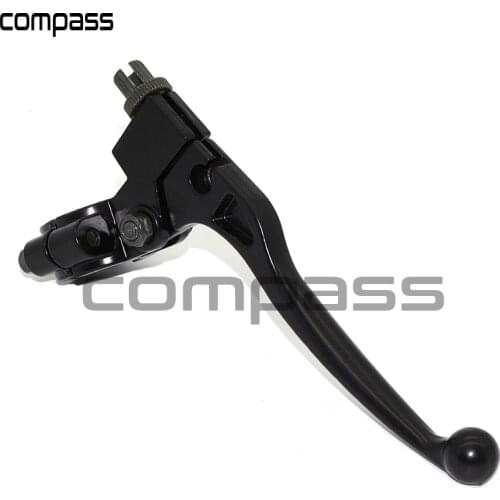 Aluminum Left 22mm 7/8 Inch Handlebar Clutch Lever For Pit Dirt Bike Pitbike Motorcycle ATV Black + Chrome
