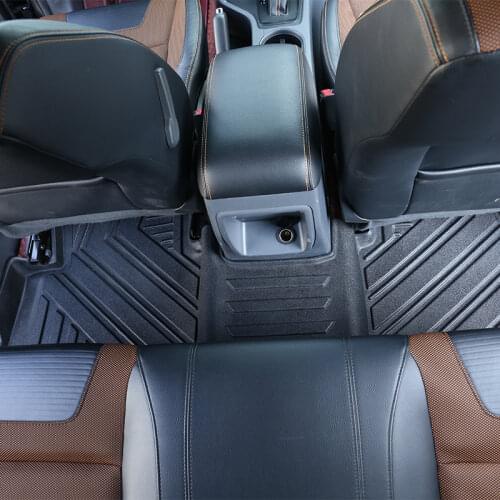 Car Foot Mat Waterproof Pickup trucks For Ford Ranger 2017-2020 5-Seat Rubber TPE Fully Surrounded Pad Protection Non-Slip Refit