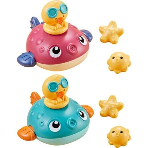 Baby Bath Spray Toys Safe Puffer Fish Electric Nozzles Cute Cartoon Animal Fish For Baby Classic Baby Water Toy Beach Bath Toys