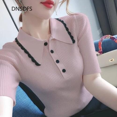 DNSDFS Women's Knitted T-shirts