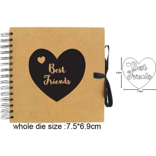 Best Friend Heart Frame Metal Cutting Dies for DIY Scrapbooking Photo Cards Making Decor Crafts Embossing Die Cuts Stencils dies