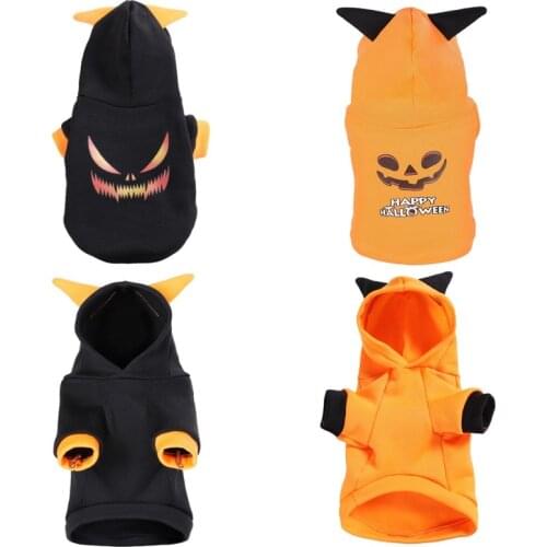 Halloween Dog Hoodies Pumpkin Warm Suit Two-legged Clothing Sweatshirt For Dogs Chihuahua Pet Dog Clothes #2