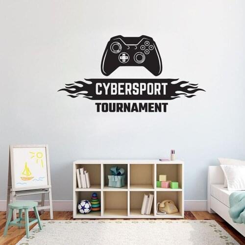 Game Machine Wall Decals Quote Art Wall Stickers Home Decoration Wall Vinyl Decors Boys Bedroom Fire Pattern Removable B263