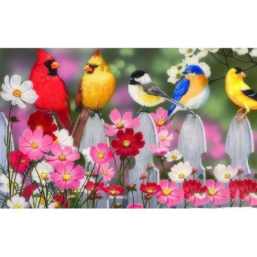 Canvas Size Full Square/Round Drill 5D DIY Diamond Painting "Birds and flowers" Embroidery Cross Stitch 3D Home Decor