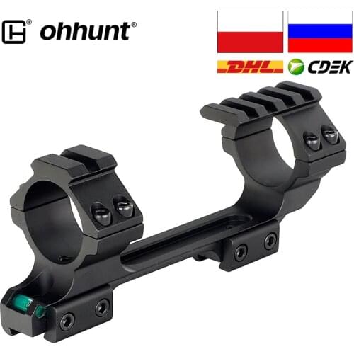 Ohhunt 11mm Dovetail Riflescope Rings Hunting 25.4mm 30mm Offset Scope Mount Top Picatinny Rail with Stop Pin and Bubble Level