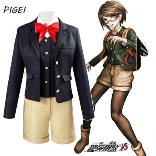 Game Danganronpa V3 Kirigiri Kyouko Costumes Halloween Samidare Yui Cosplay Coat Shirt Vest Shorts Uniform Suits for Women Mens