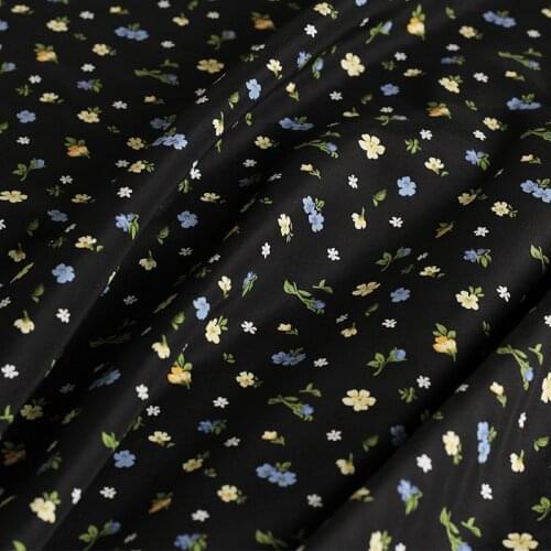 Red Raspberry 18momme Elastic Crepe Silk Flowers Printed Fabrics Garment Materials Women Dress DIY Sewing Cloth Freeshipping