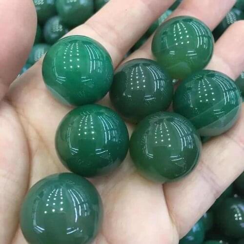 MOKAGY 20MM Natural Green Agate Quartz Stone Sphere Crystals Ball 7pc