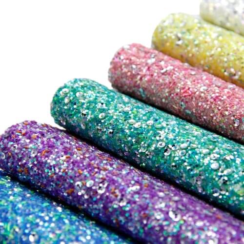 20*33cm Chunky Glitter Faux Synthetic Leather Fabric For Bow-knot Leatherette for needlework DIY Sewing Material ,1Yc19034