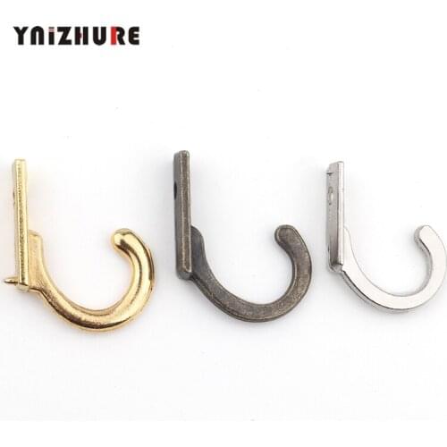 Key Mini Hangers,Antique Style Alloy Hook Decorative Furniture Wood Board Mounted Robe Hooks,28*22mm,10Pcs