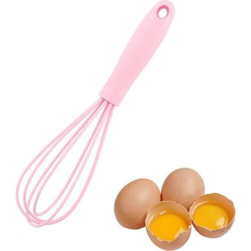Kitchen Silicone Whisk Stainless Steel Manual Mini Egg Whisk Balloon Egg Beater Egg Cream Mixer Egg Mixing Mixer Cooking Tool