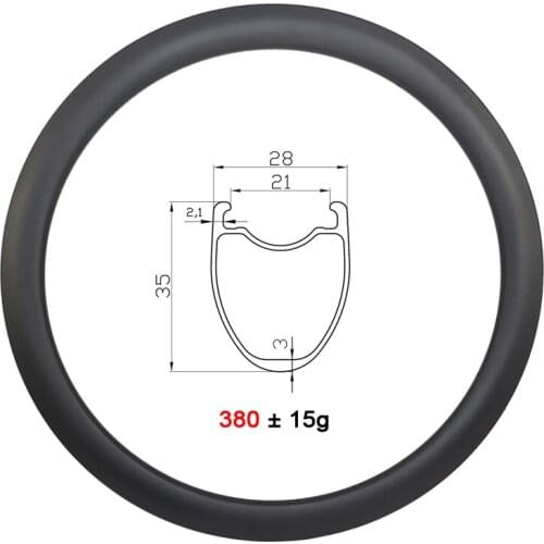 LIENGU Light 380g V Brake 700C 35mm Tubeless Clincher Road Bike Carbon Rim 28mm Outer Width Vbrake Bicycle Wheel UD Matte Glossy