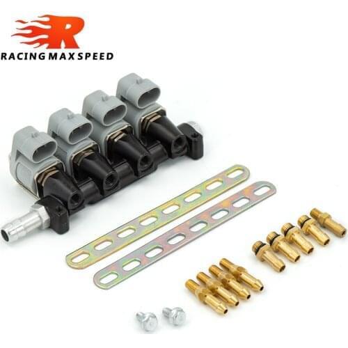 LPG/CNG Sequential Fuel System Injection Auto Gas conversion Kit Injector Rail 2 or 3 ohm Car Injector