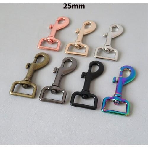 100pcs/Lot 25mm Metal Buckle Swivel Lobster Clasp Carabiner Clip Loop Snap Hook For Dog Leads Lock Hardware Sewing DIY Accessory