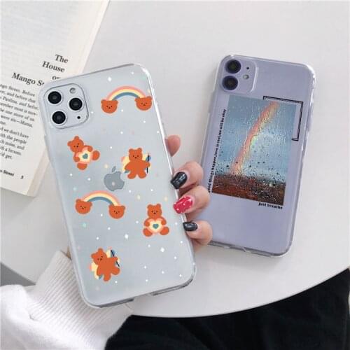 Cute Rainbow Smiley Cases For Huawei P30 P20 P40 Lite E P30 20 Pro Honor 10 Lite 10i 8A with hole Y7 Prime P Smart 2019 fundas