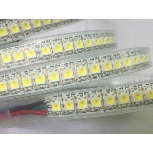 Addressable 2m 144LEDs/m DC5V SK6812 WHITE color led pixel strip,waterproof in silicon tube;IP66,with 144pixels/M;WHITE PCB