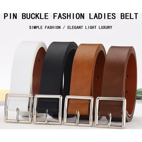 Fashion Unisex Waist Belt Alloy Buckle Versatile Simple Solid Color Leather Wide Belt For Pants Dress