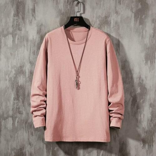 2021 Long Sleeve T-shirt Autumn New Men Round Neck Student Slim T Shirt Cotton Casual O-Neck MEN Tees T Shirts Tops