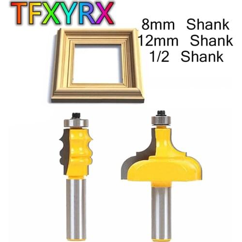 1pc/2pcs 8mm 12mm 1/2inch Shank Picture Frame Router Bit Set Tenon Cutter Line Bit Woodworking Milling Cutter for Wood