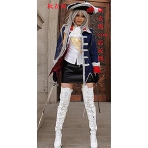 Axis Powers Hetalia Prussia Cosplay Costume set with hat Custom Any Size