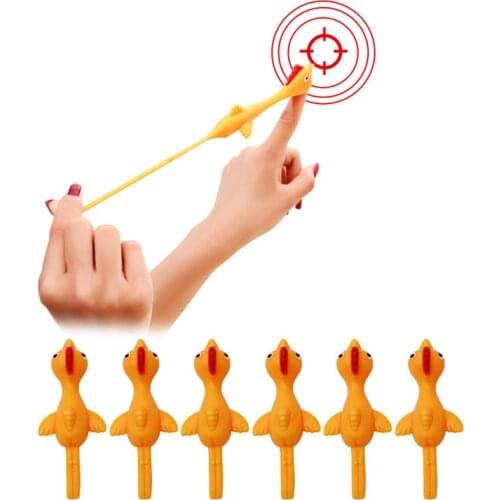 Drop Ship. 3PCS Finger Birds Fun Novelty Toys Funny Joke Rubber Chicken Stretchy Flying Turkey Party Favors