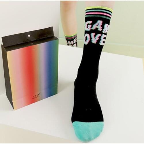 Original Cartoon Design Cute Cat Gog Beer Letters Pattern Fashion Casual Exquisite Technology Funny Nice Wear Middle Tube Socks