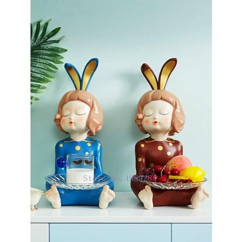 Creativity Resin Tray Storage Ornaments Handicraft Furnishings Cartoons Storage Organization Childrens Room Home Decoration