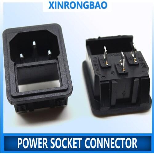 AC power socket pin type socket with switch IEC C14 Male Safe uninterruptible output PDU pin type embedded socket 10A 250V 3 Pin