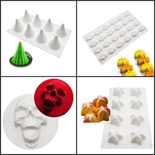 SHENHONG Silicone Cake Molds Christmas Tree Dessert Airplane Skull Pastry Model Skirt Mousse Mould Bakeware Baking Tools