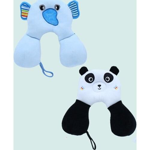 Cute Multifunctional Children U-shaped Pillow Kids Comfortable Car Neck Protect Cartoon Baby Elephant Baby Head Rest Cushion
