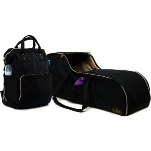 Mother Baby Care Bag + Carrycot Main Lap Stroller Dual Set Black
