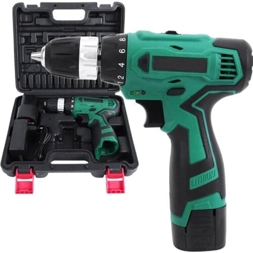 2 Speed Impact Cordless Drill Electric Screwdriver Battery Electric Wireless Power Tools DIY For Drilling In Steel Wood Ceramic