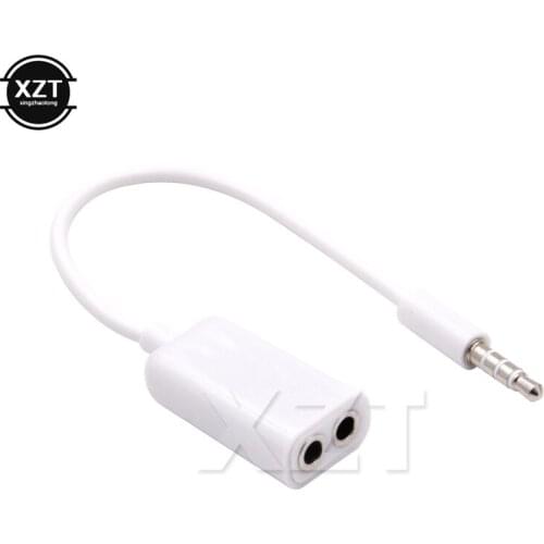 High quality 1 In 2 Couples Earphones Adapter Connector Cable 3.5MM Audio Cable Splitter Lovers Accessories