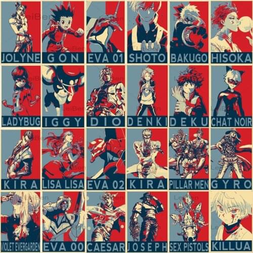 Japanese Classic Anime Jojos Bizarre Adventure Metal Sign Retro Metal Tin Plaque Wall Art Poster Comic Decoration Tin Painting